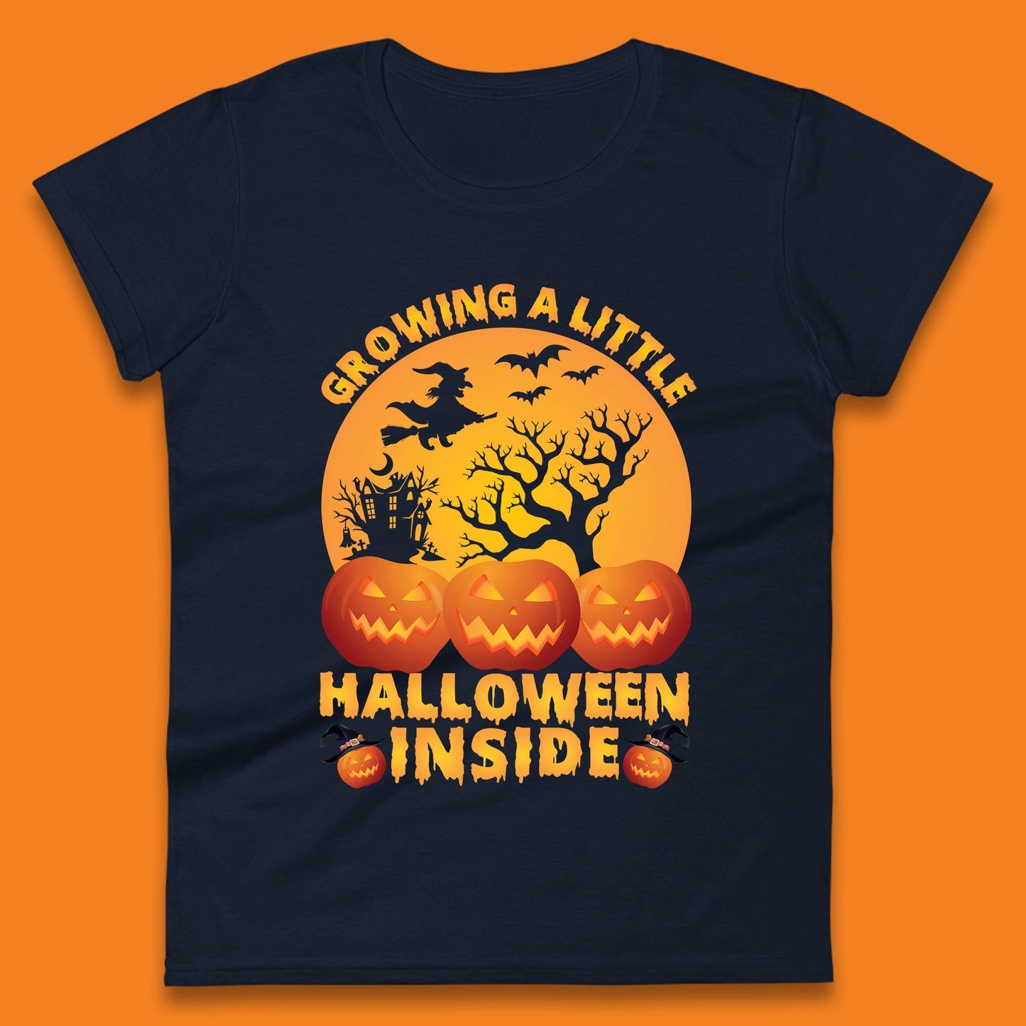 Growing A Little Halloween Inside Pregnancy Announcement Mom To Be Womens Tee Top
