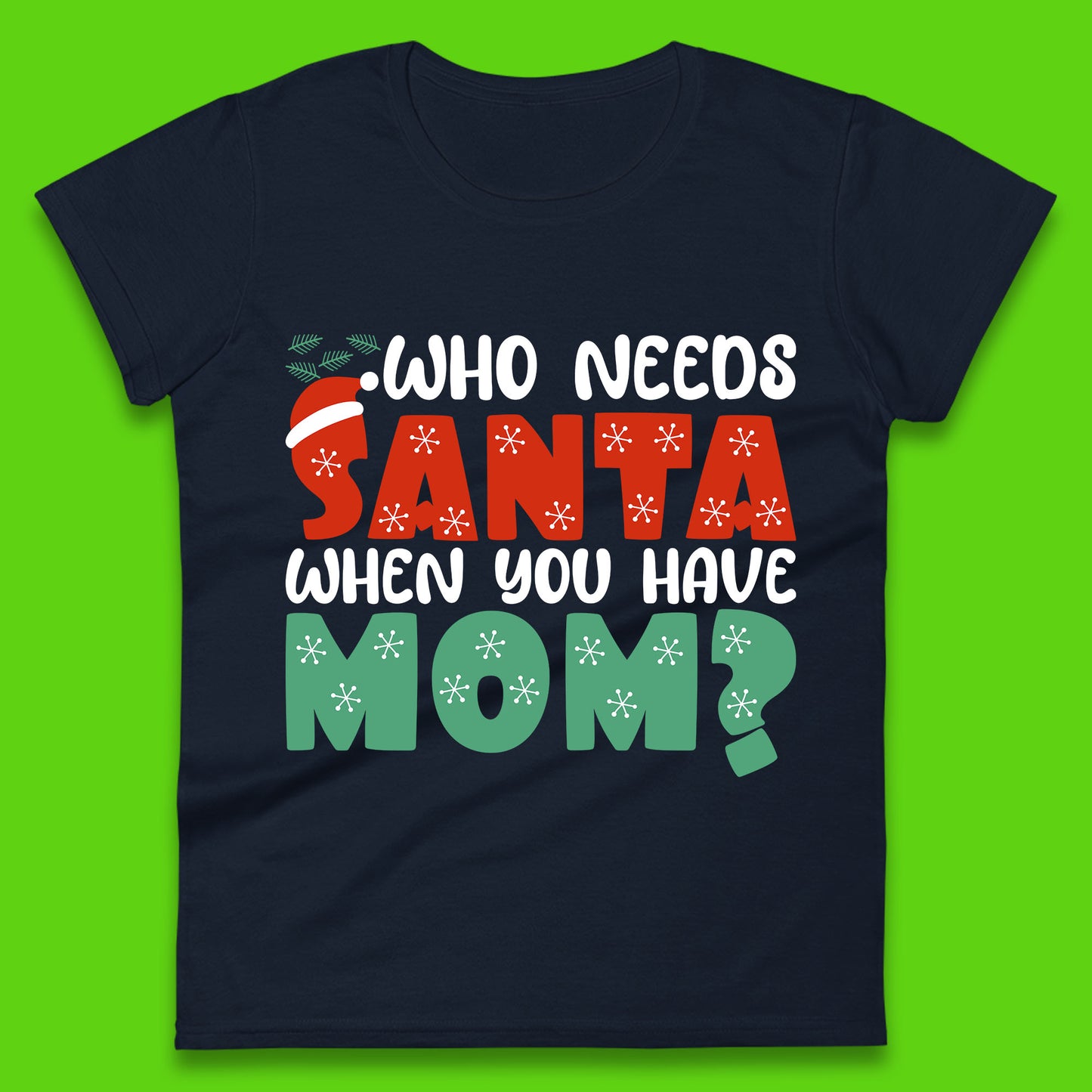 santa mom christmas womens t shirt