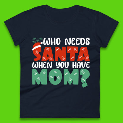 santa mom christmas womens t shirt