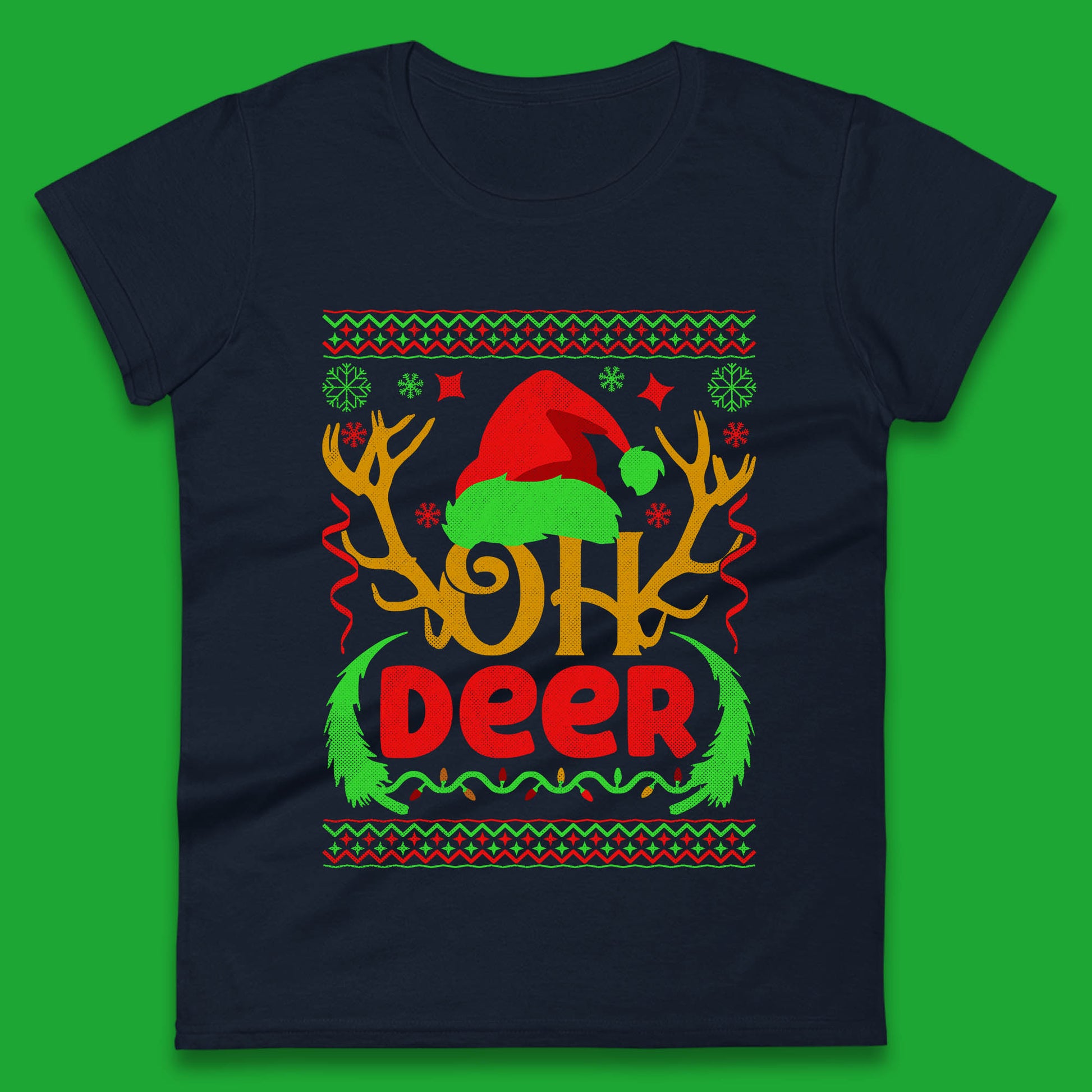 deer antlers christmas womens t shirt