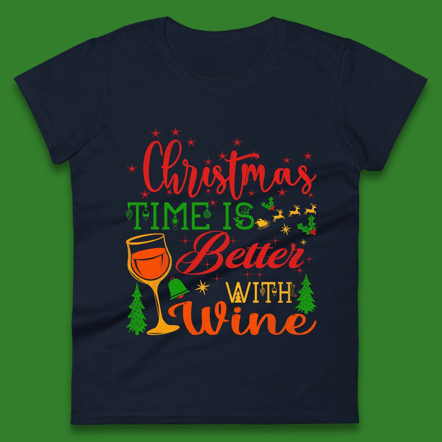 Christmas Wine Womens T-Shirt