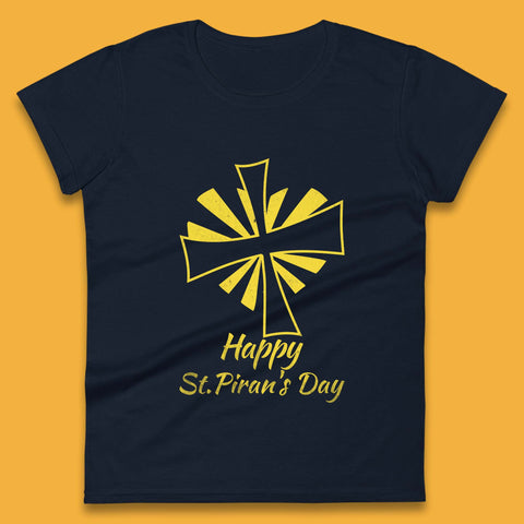 Happy Saint Piran's Day Womens T-Shirt