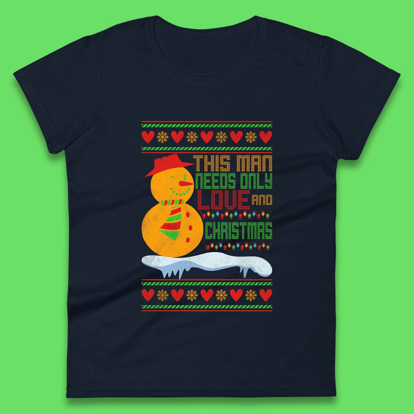 snowman christmas womens t shirt