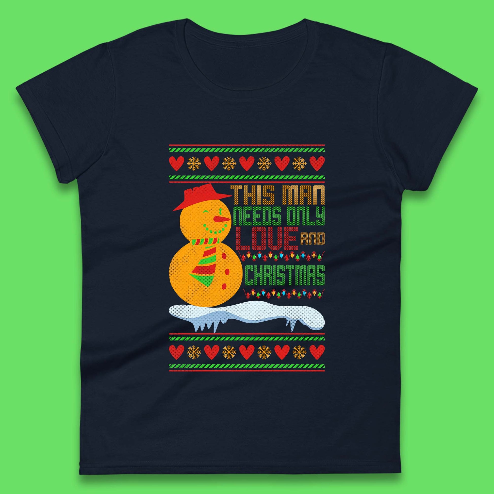snowman christmas womens t shirt