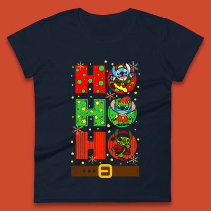 Stitch Elf Grinch Stitch Christmas Womens T-Shirt