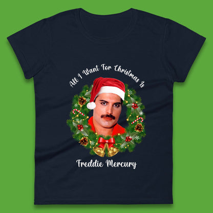 Freddie Mercury Christmas Womens T-Shirt