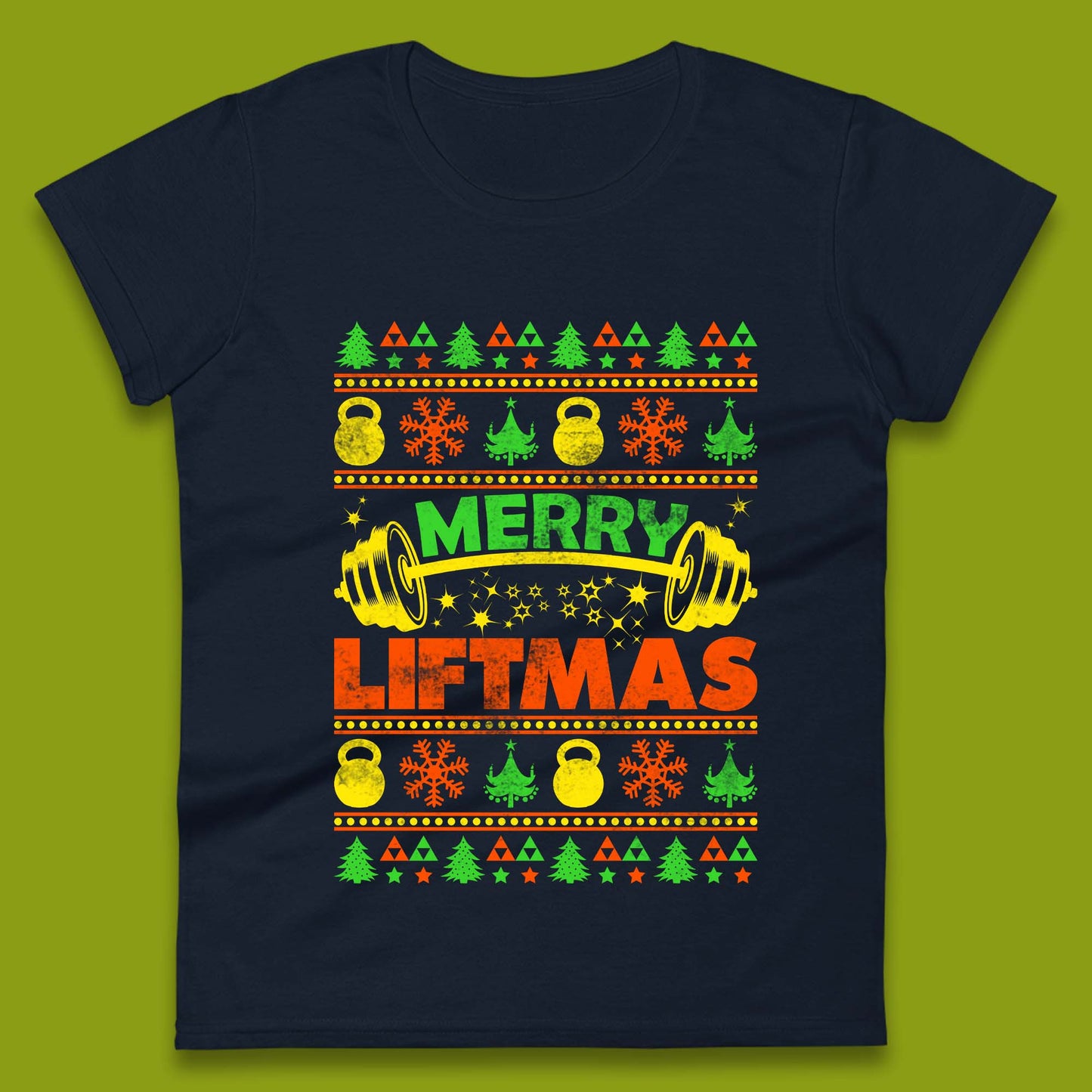 Merry Liftmas Christmas Womens T-Shirt