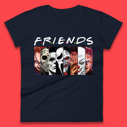 Halloween Friends Horror Movie Characters Killers Scary Friends Womens Tee Top