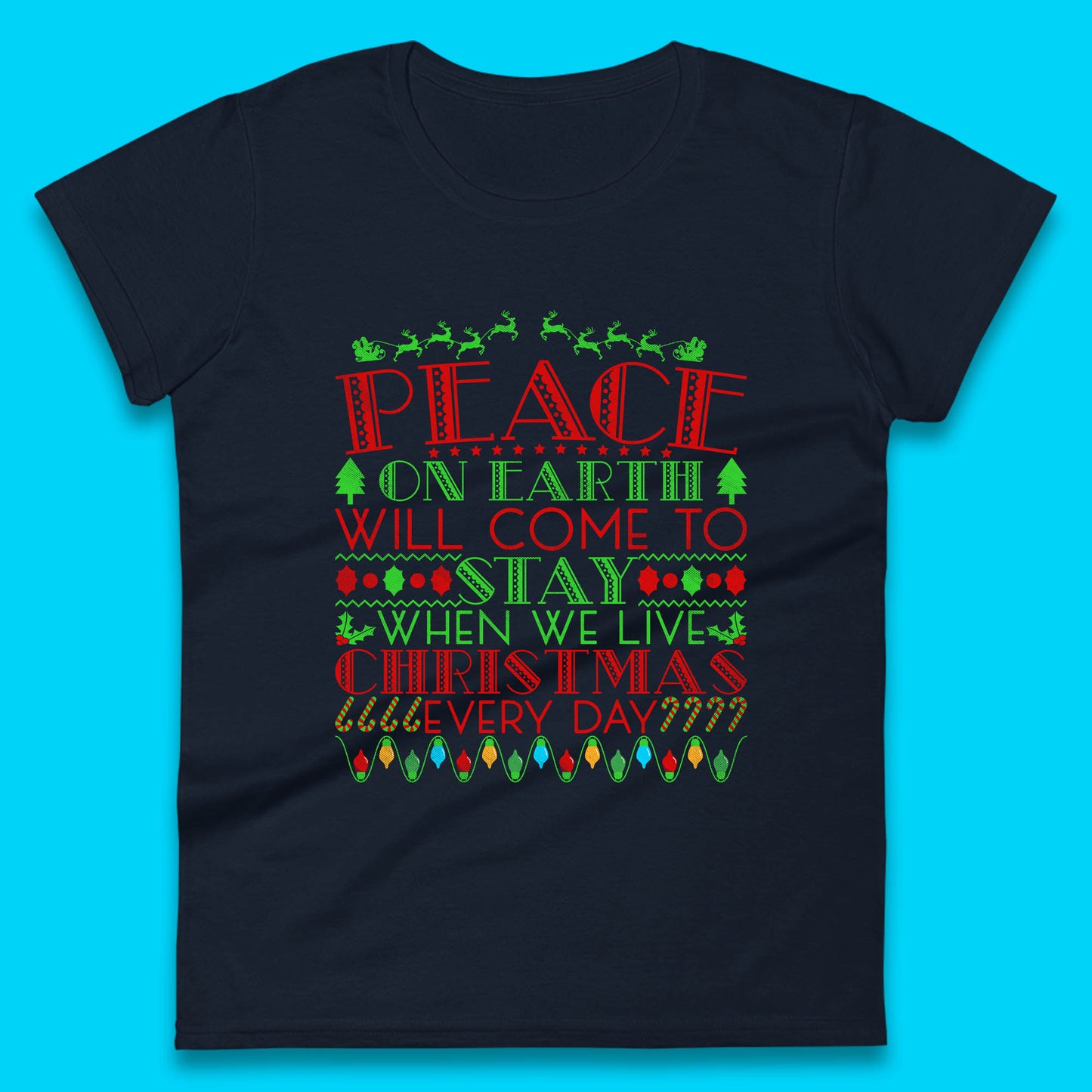 peace on earth christmas quote womens t shirt