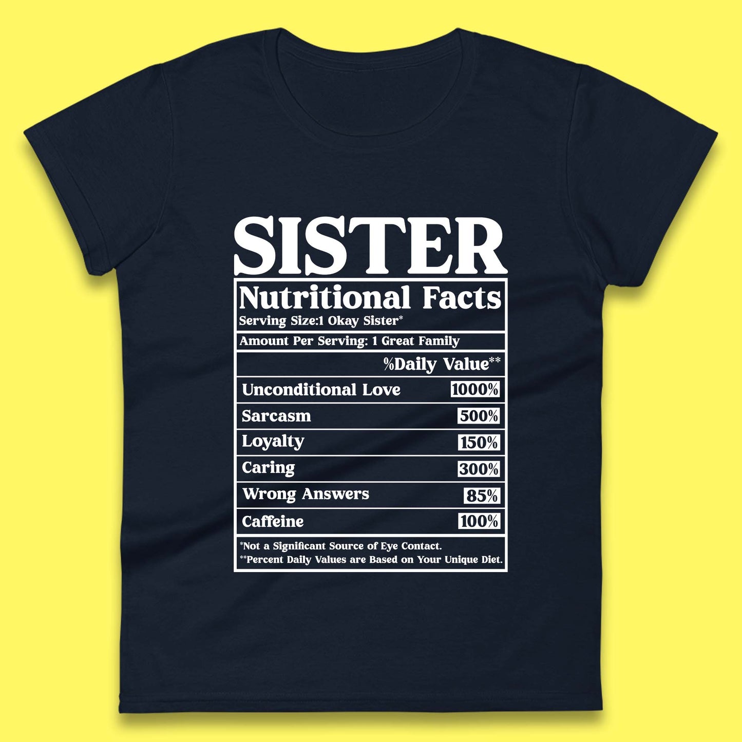 Sister Nutrition Facts  Womens T-Shirt