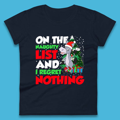 Donkey Christmas Naughty List Womens T-Shirt