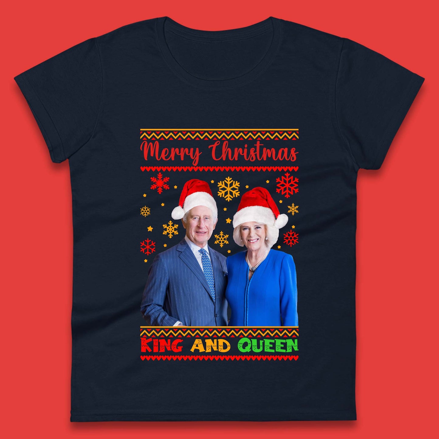 King And Queen Christmas Womens T-Shirt
