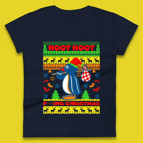 Penguin Noot Noot Christmas Womens T-Shirt