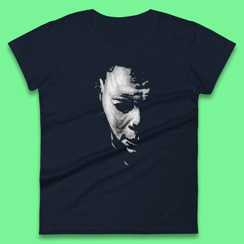Michael Myers Face Halloween Horror Movie Character Womens Tee Top