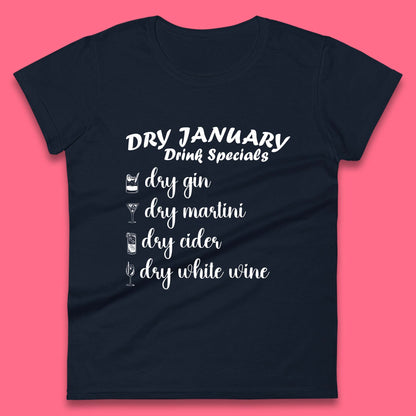 Dry January Drink Menu Womens T-Shirt