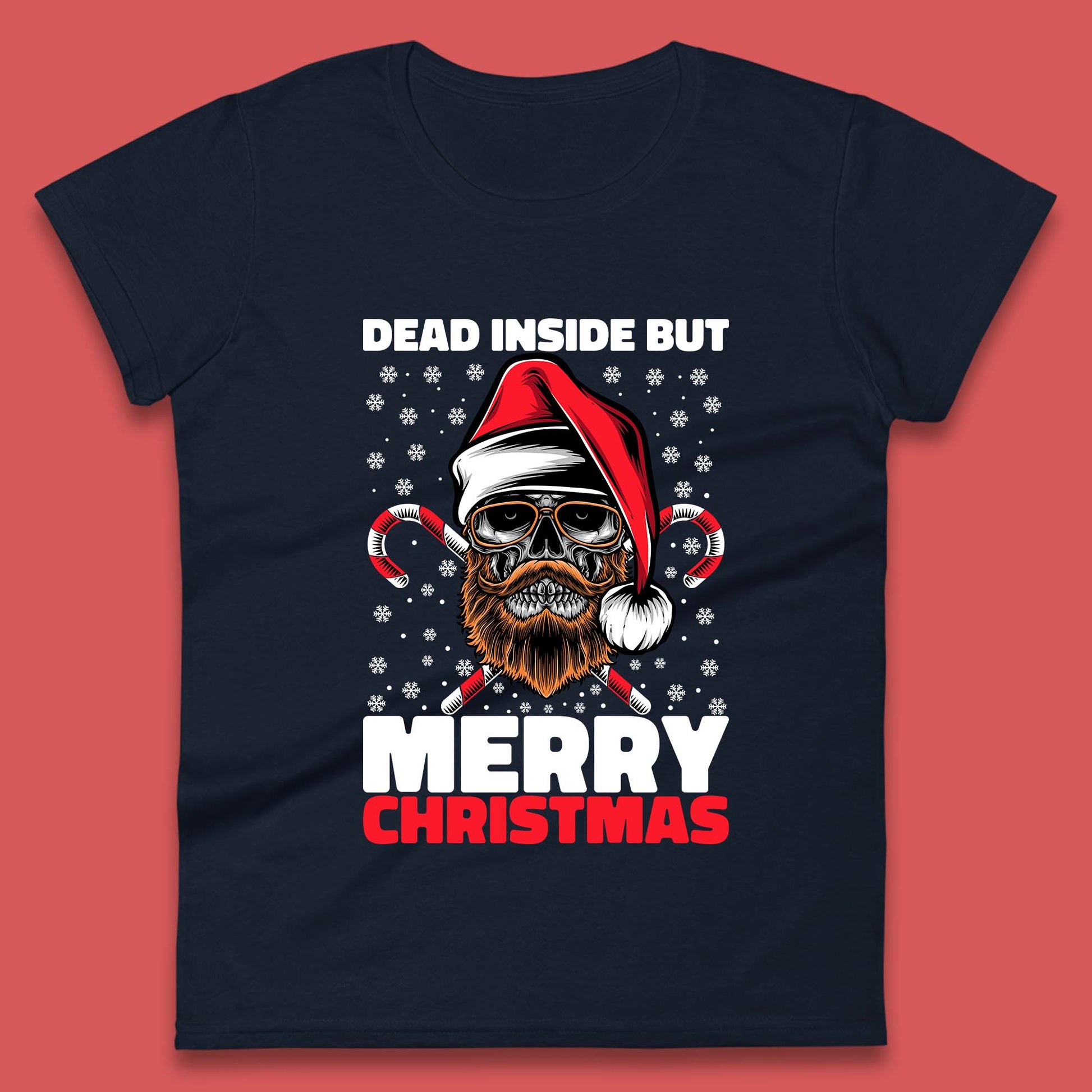 hipster skull christmas womens t shirt
