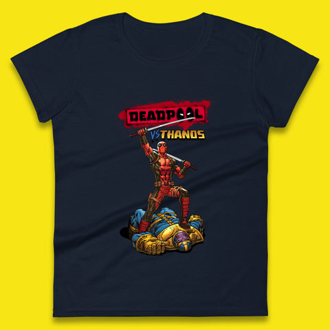 Marvel Comics Deadpool VS Thanos The Ultimate Face Off Comic Book Fictional Characters Womens Tee Top