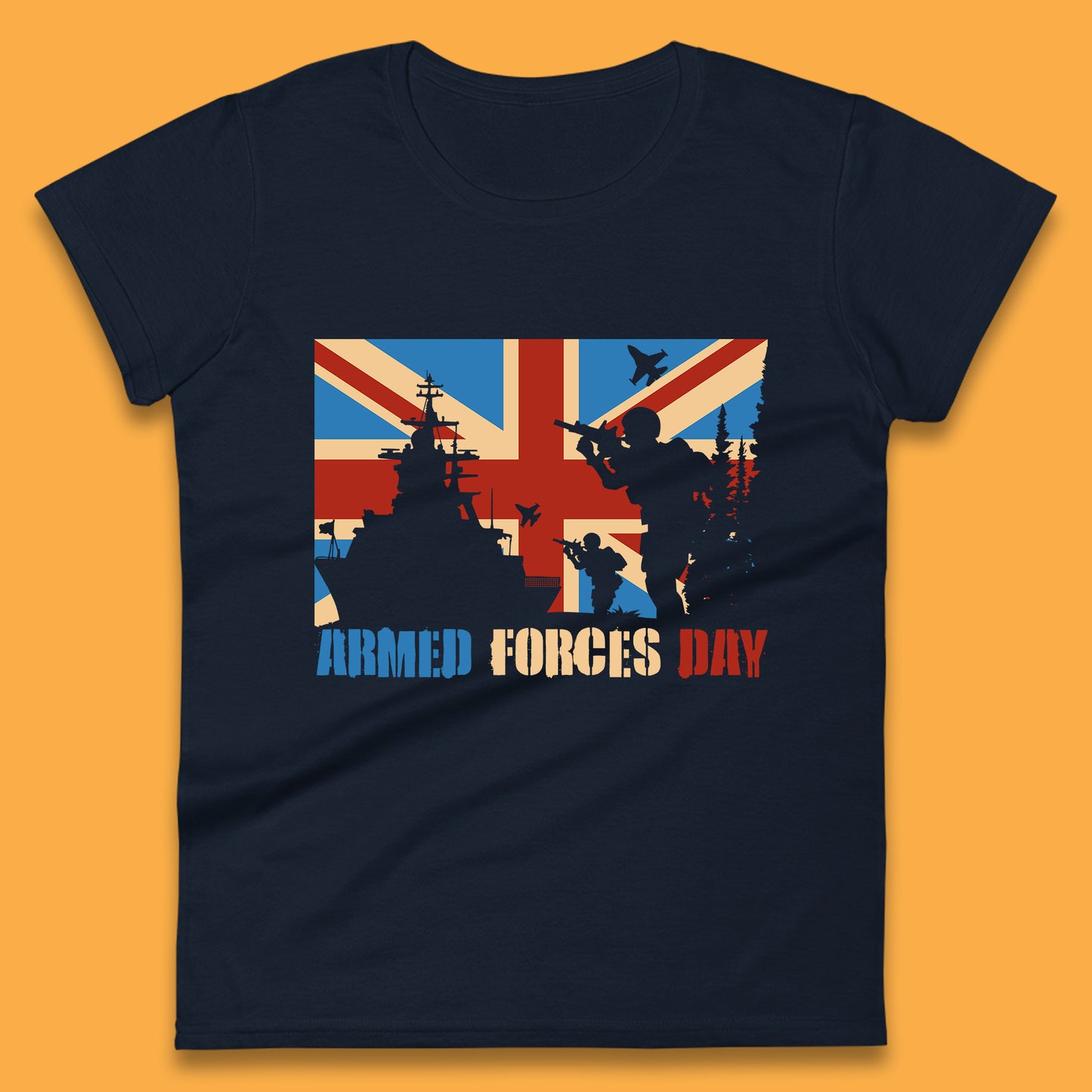 UK Flag British Armed Forces Day WWI Remembrance Day British Veterans Day Womens Tee Top