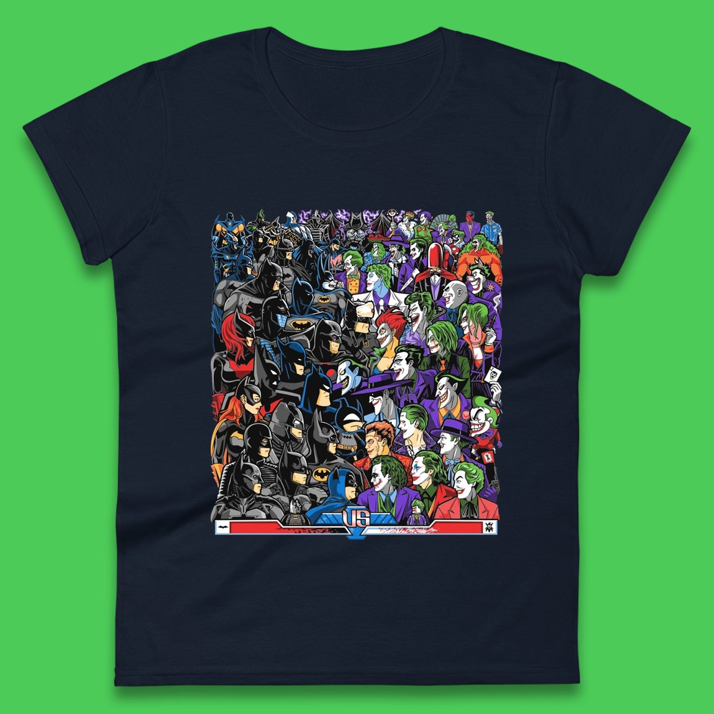 Bats VS Clowns DC Comics Batmans VS Joker Clowns Fighting Spoof Supervillain Comic Book Character Womens Tee Top