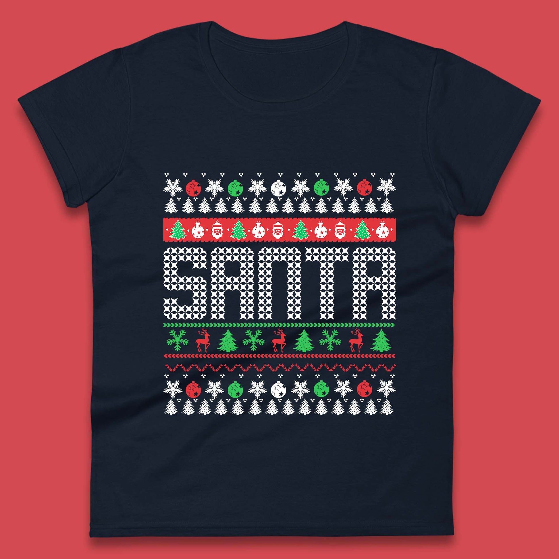 christmas santa claus womens t shirt