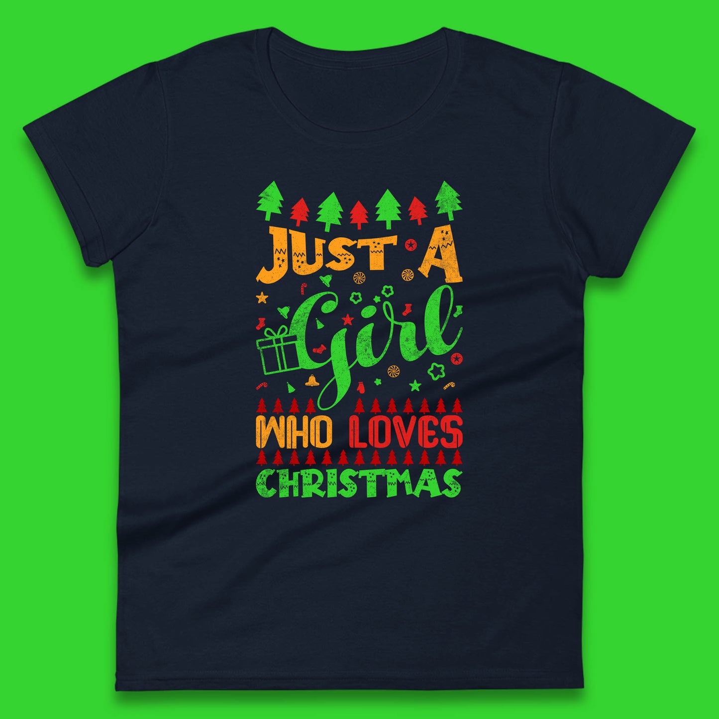just a girl who loves christmas winter womens top