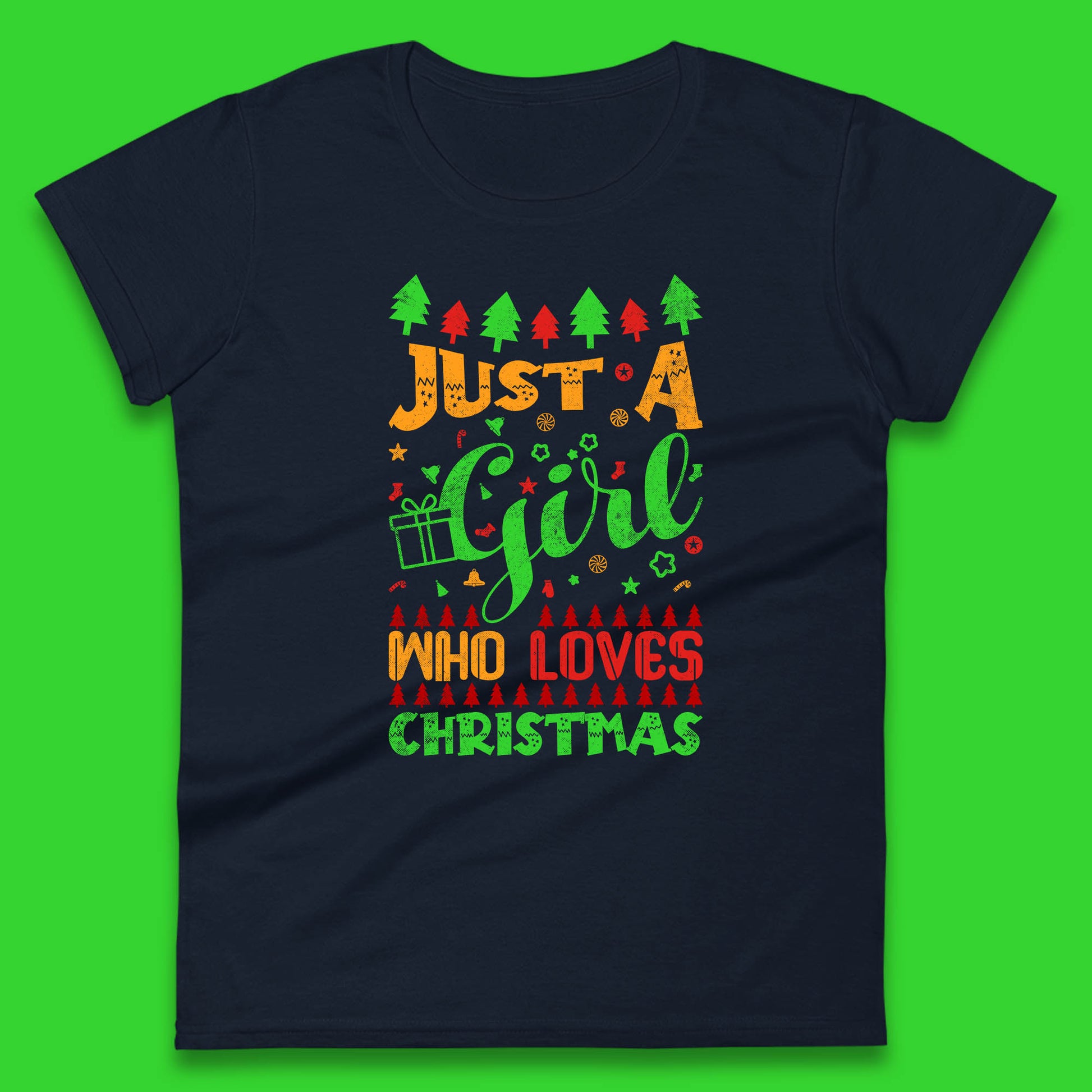 just a girl who loves christmas winter womens top