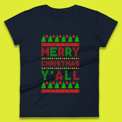 merry christmas y'all womens t-shirt