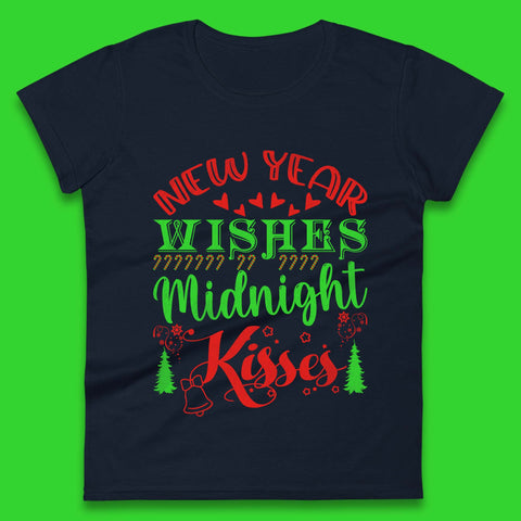 New Year Wishes Midnight Kisses Womens T-Shirt