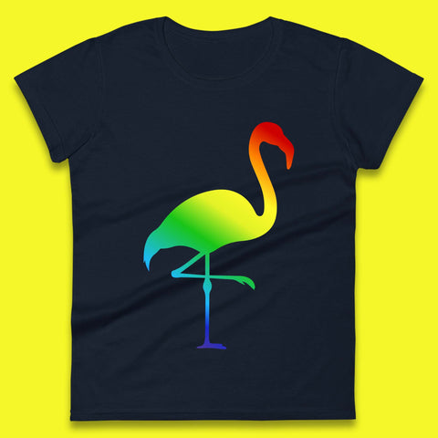 Rainbow Flamingo LGBTQ Gay Rights Pride Parade LGBT Flamingo Lovers Womens Tee Top