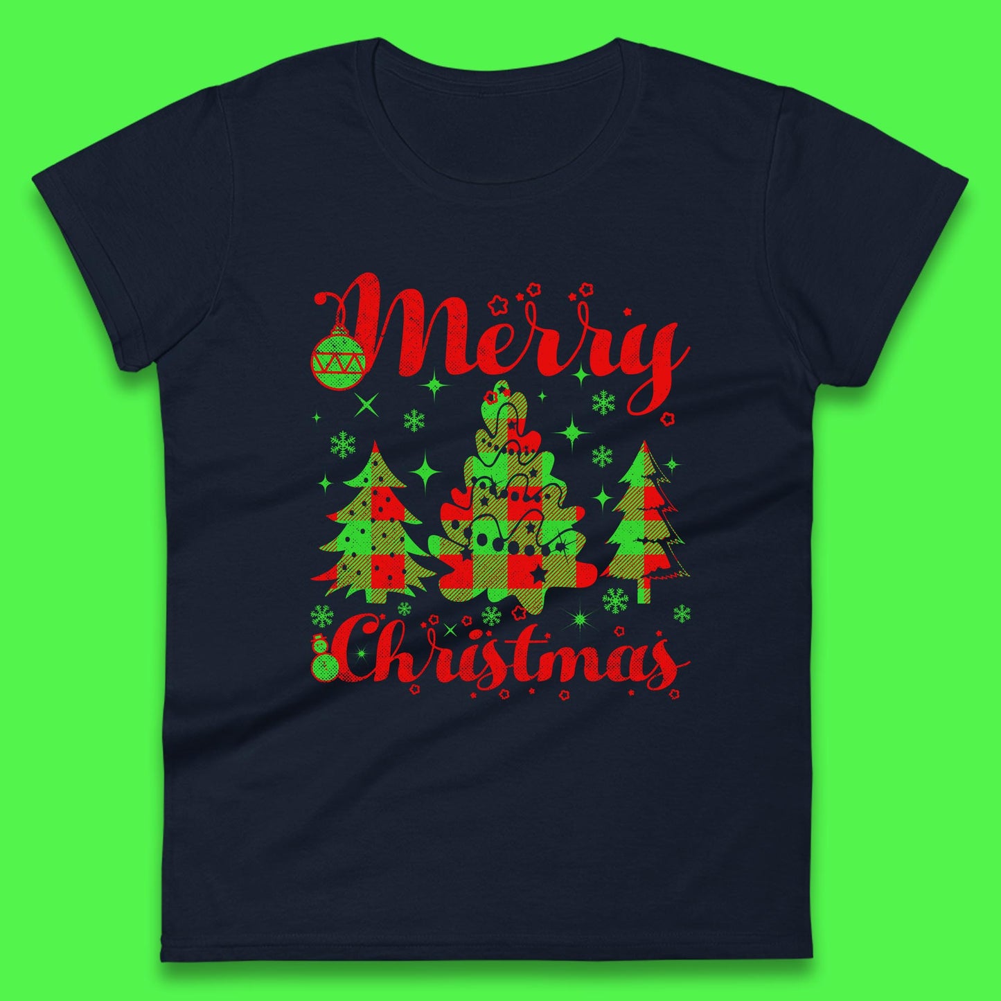 merry christmas trees womens top