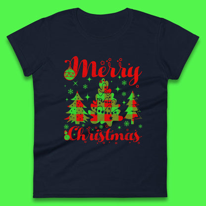 merry christmas trees womens top