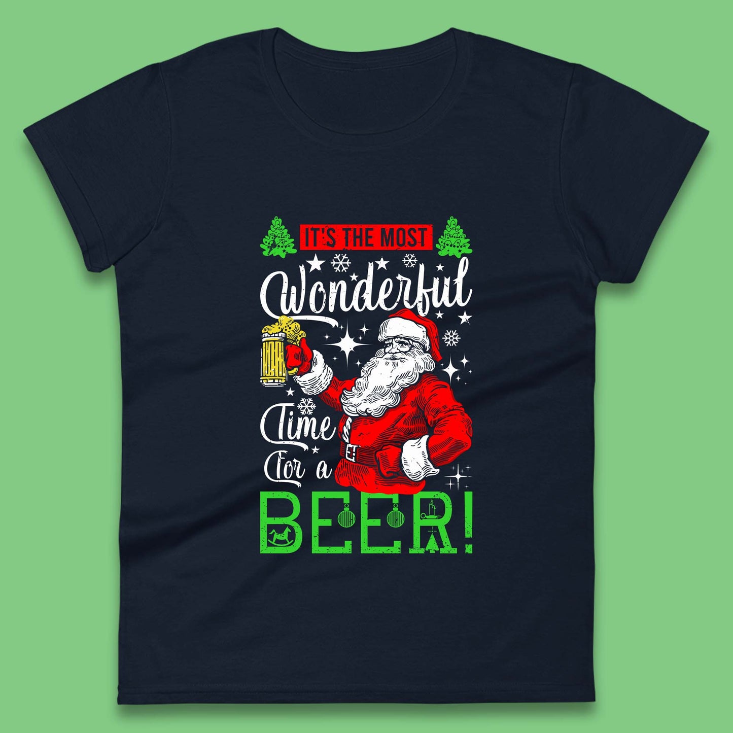 christmas santa bear womens t shirt