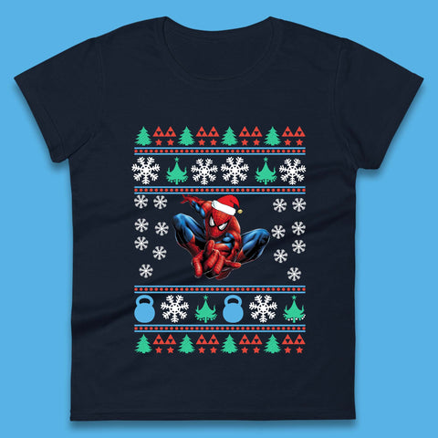 Spiderman Christmas Womens T-Shirt