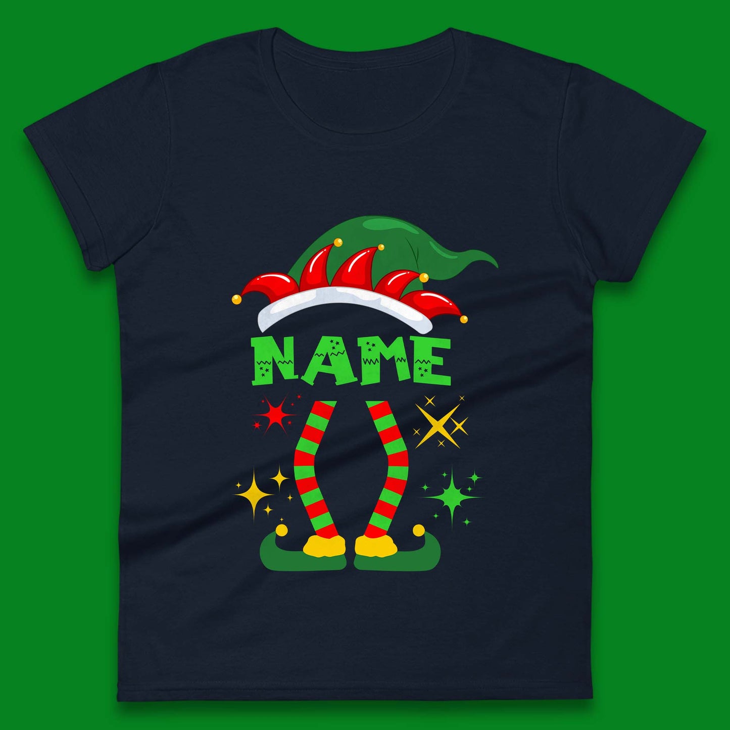 Personalised Elf Christmas Womens T-Shirt