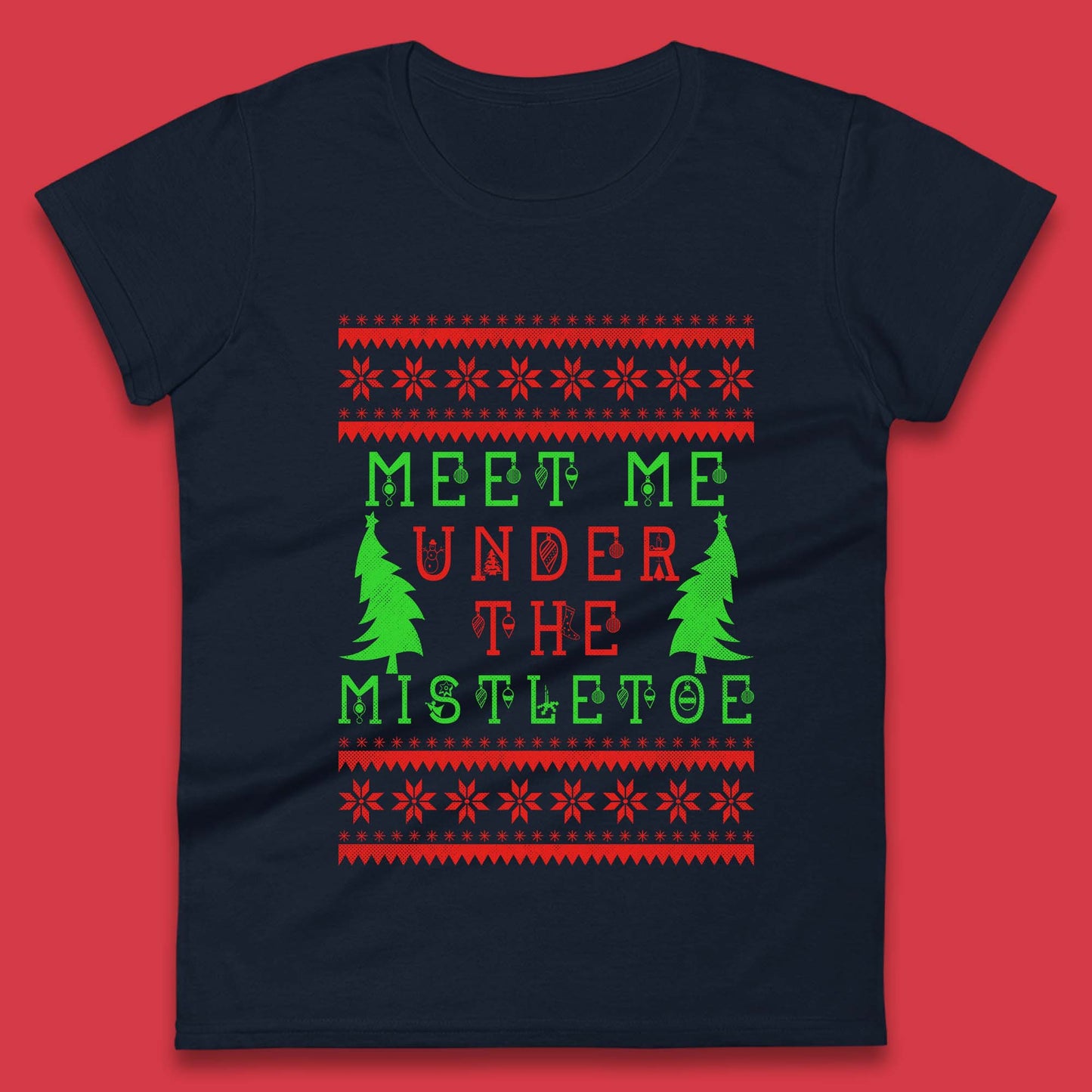mistletoe christmas womens t shirt