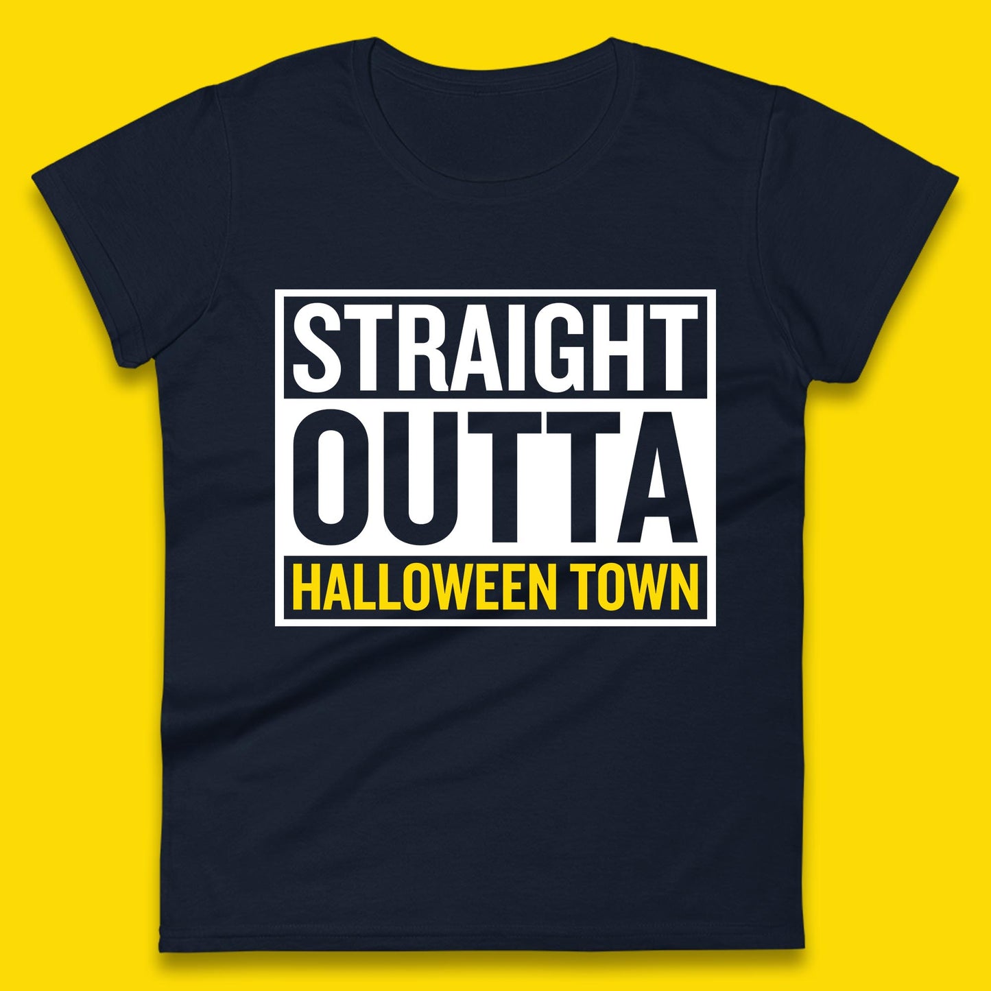 Straight Outta Halloween Town Horror Scary Spooky Season Womens Tee Top