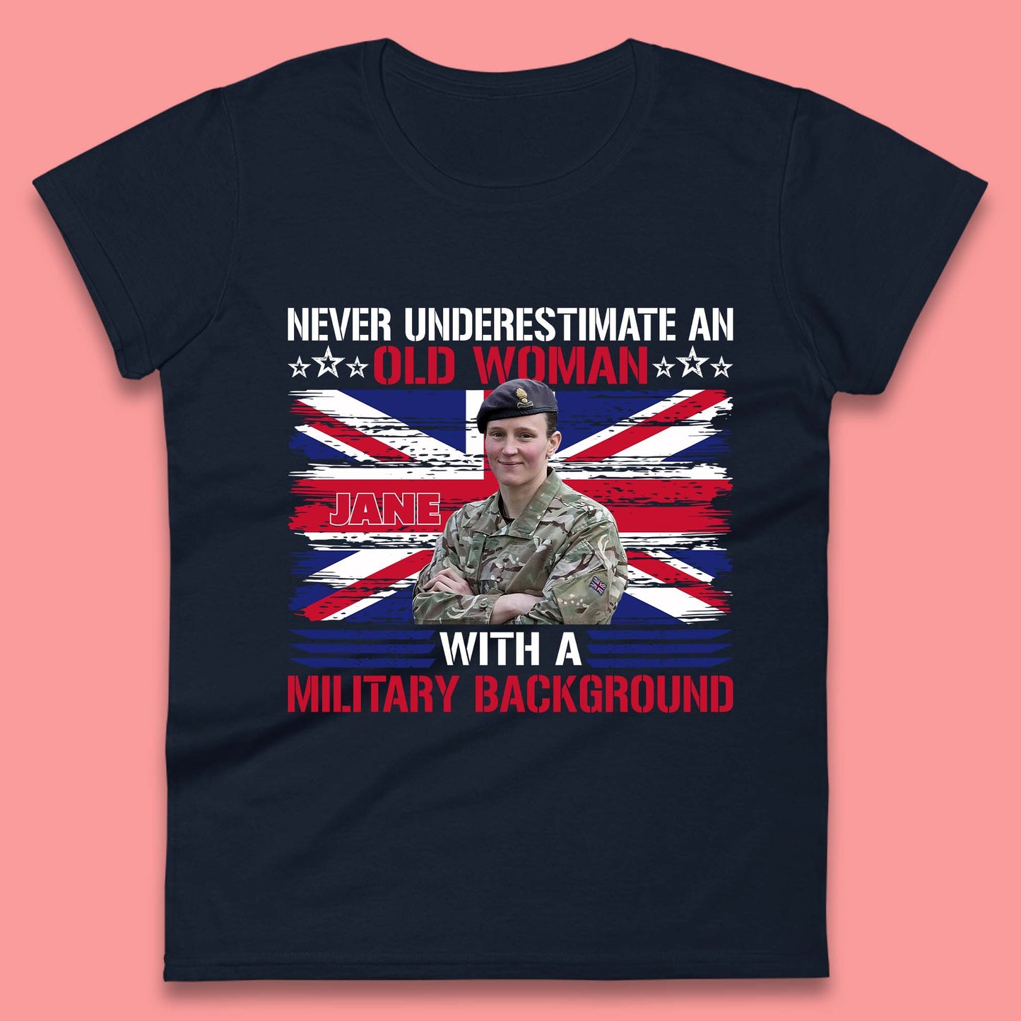 Personalised Never Underestimate An Old Woman T-Shirt