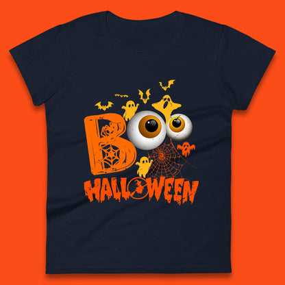 Halloween Spooky Boo Eye Balls Funny Halloween Boo Ghost Spooky Season Womens Tee Top