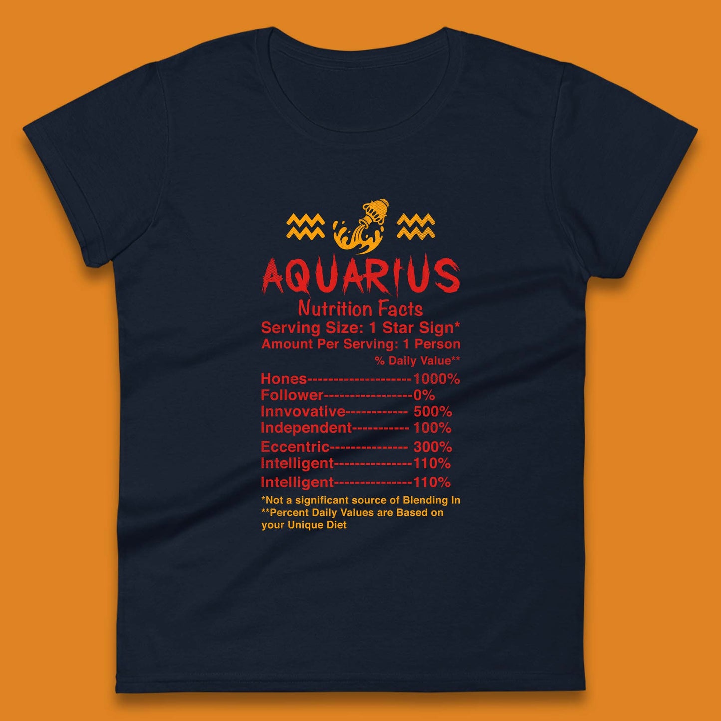Aquarius Nutrition Facts Womens T-Shirt