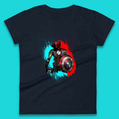 Marvel Avengers Superheroes Movie Characters Spider Man, Iron Man, Thor, Captain America Dead Pool Avengers Squad Womens Tee Top