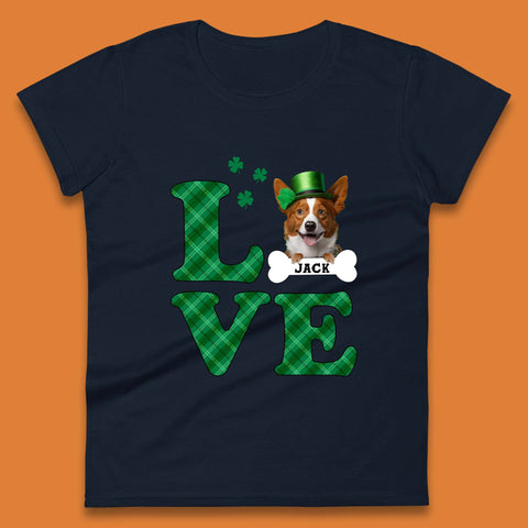 Personalised Love St. Patrick's Dog Womens T-Shirt