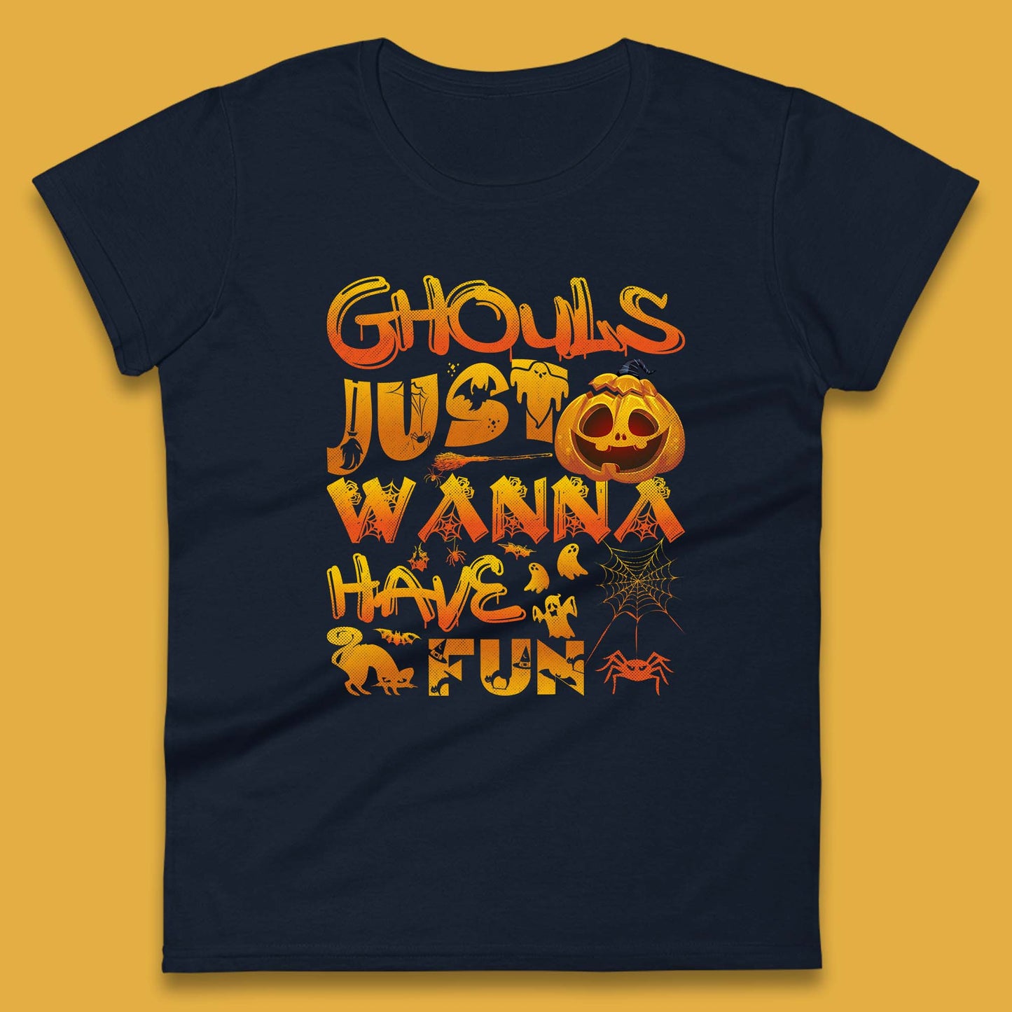 Ghouls Just Wanna Have Fun Halloween Disco Ghost Ghouls Night Out Spooky Season Womens Tee Top