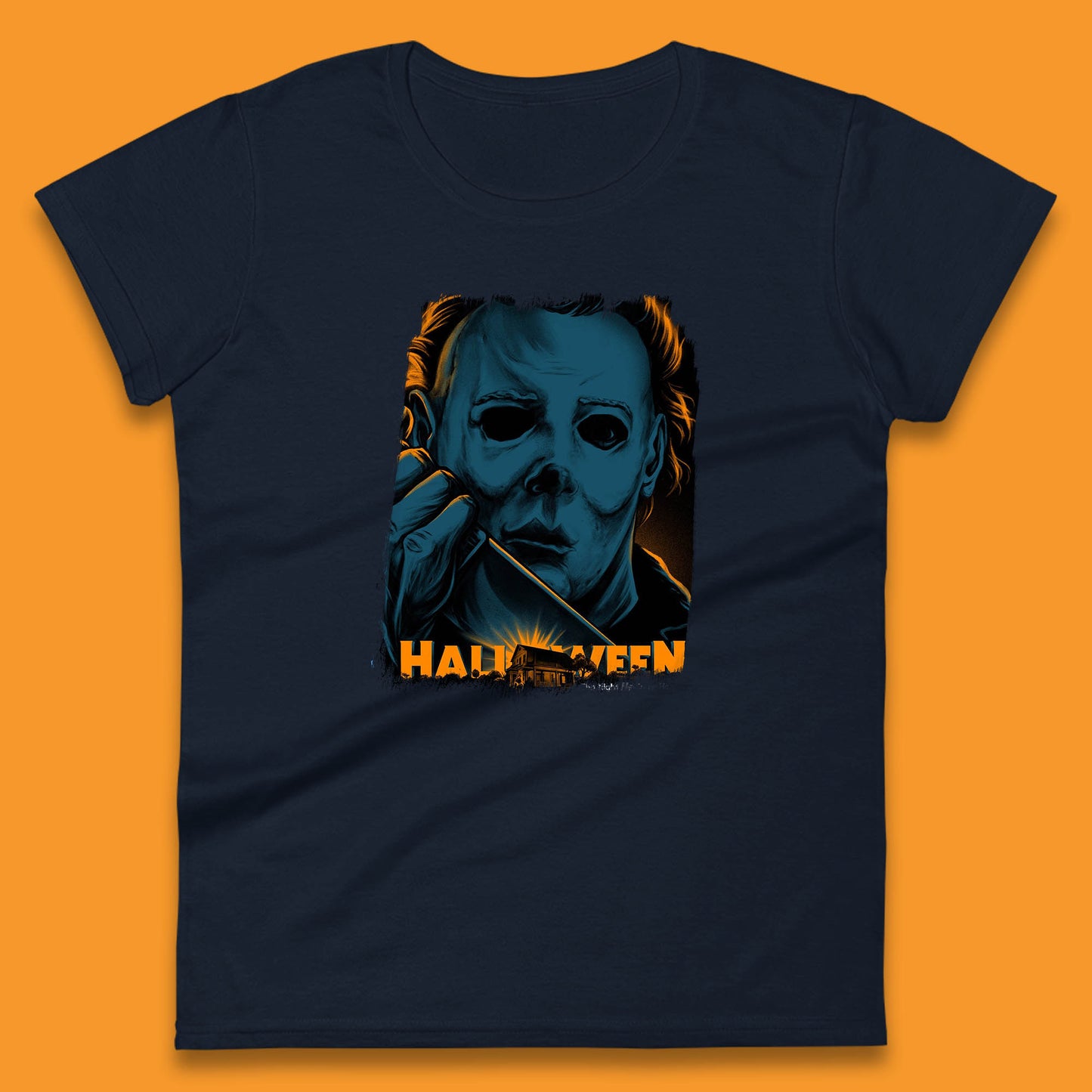 Halloween (1978) Poster Slasher Film Michael Myers Halloween Horror Thriller Movie Character Womens Tee Top
