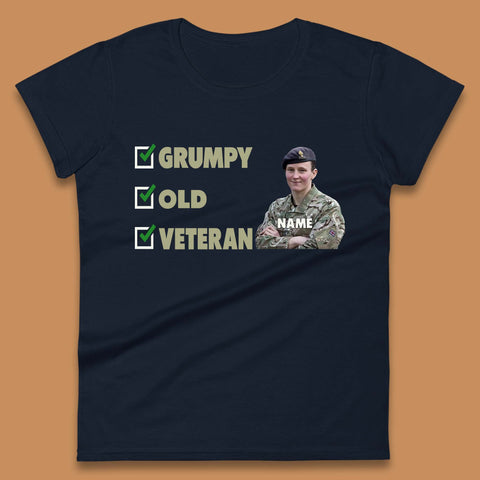 Personalised Grumpy Old Veteran Womens T-Shirt
