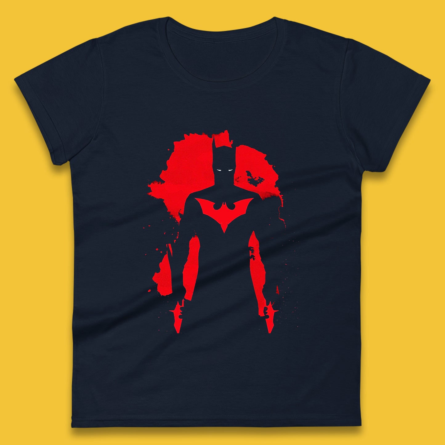 Batman Beyond Rises As A Warrior Of Justice Distressed Portrait Art DC Comics Superhero Womens Tee Top