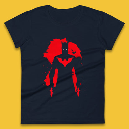 Batman Beyond Rises As A Warrior Of Justice Distressed Portrait Art DC Comics Superhero Womens Tee Top