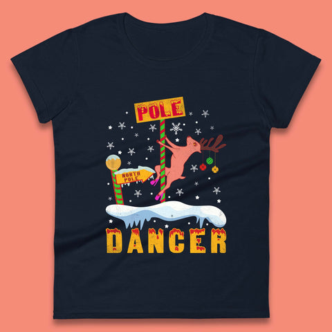 North Pole Dancer Christmas Womens T-Shirt