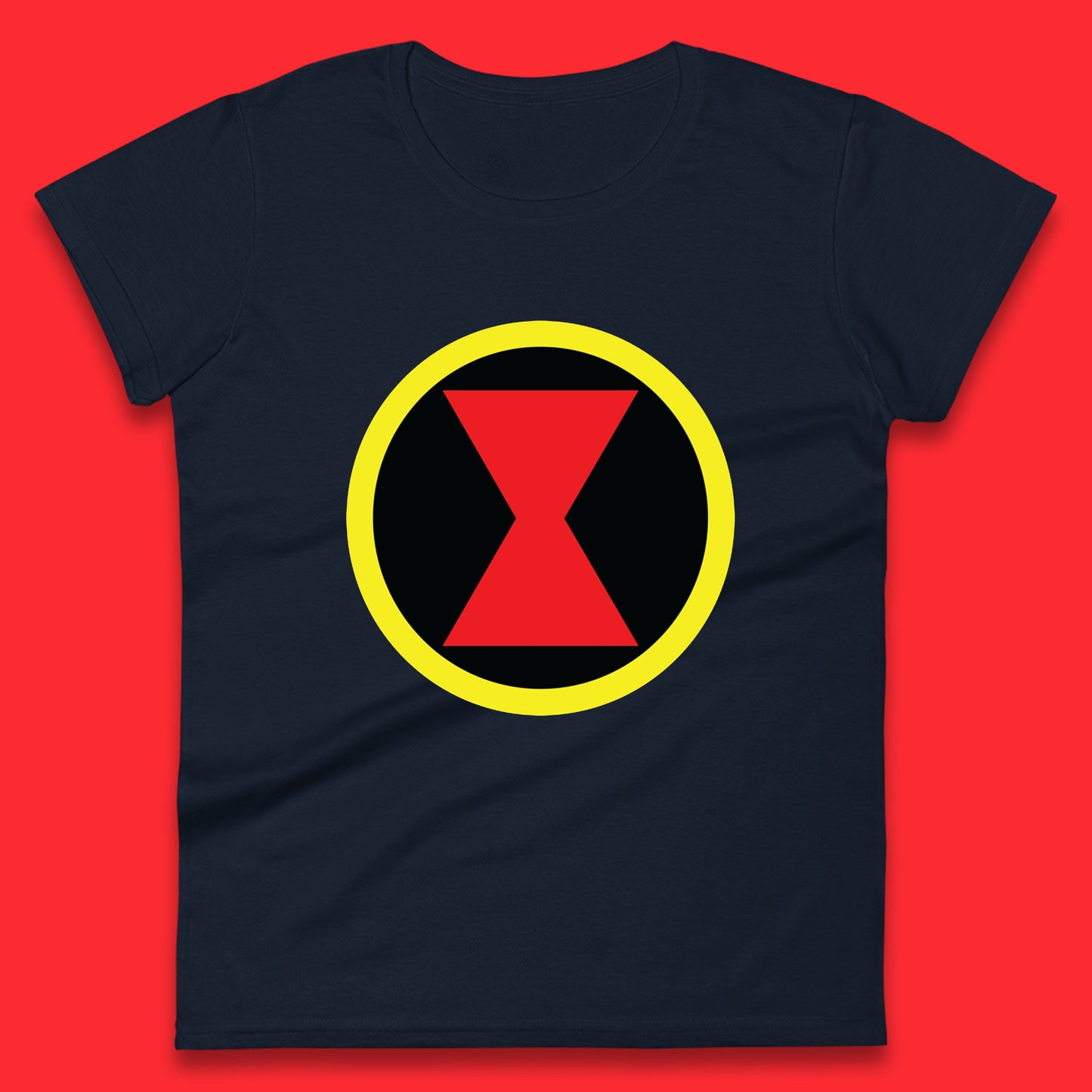 Black Widow Diy Black Symbol Logo Marvel Avengers Superhero Marvel Comics Gift for Marvel Fan Womens Tee Top
