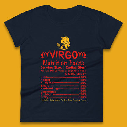 Virgo Nutrition Facts Womens T-Shirt