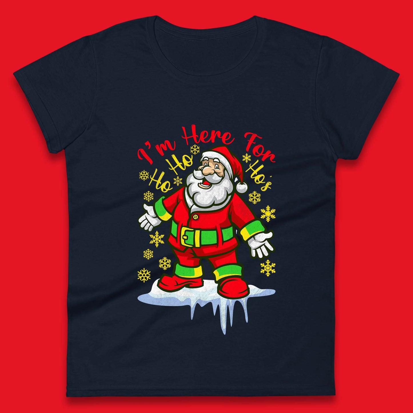 santa claus christmas womens t shirt